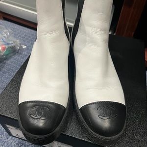 Authentic Chanel booties, worn once , logos on it perfect condition !